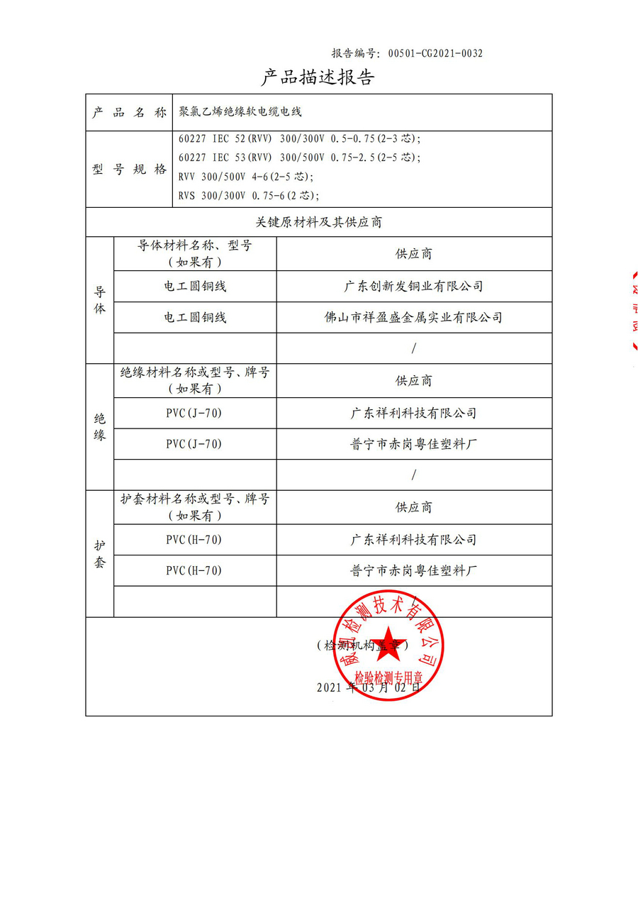 廣州環(huán)城電纜型試報告RVV/RVS(圖4)